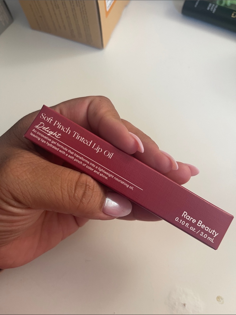 Rare Beauty Soft Pinch Tinted Lip Oil - Mauve Rose Packaging